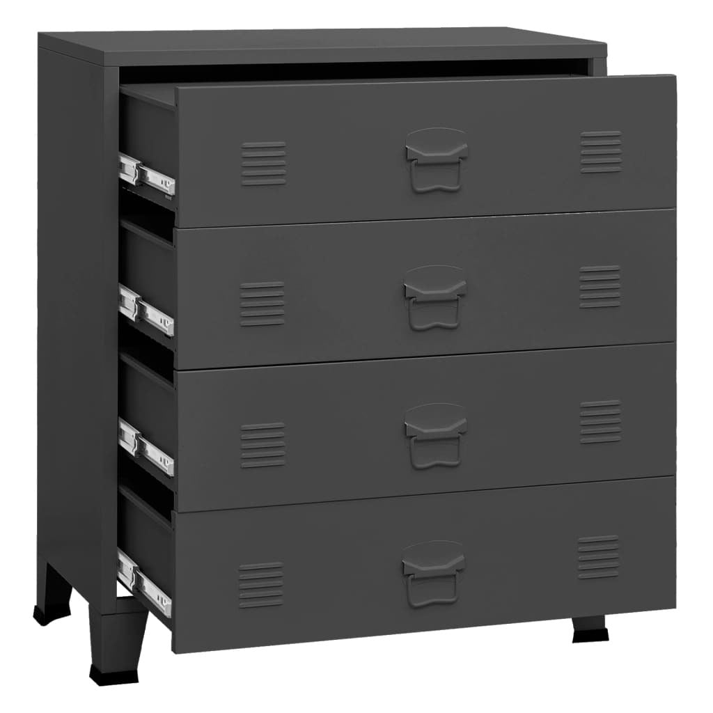 Industrial Drawer Cabinet Anthracite 78x40x93 cm Metal