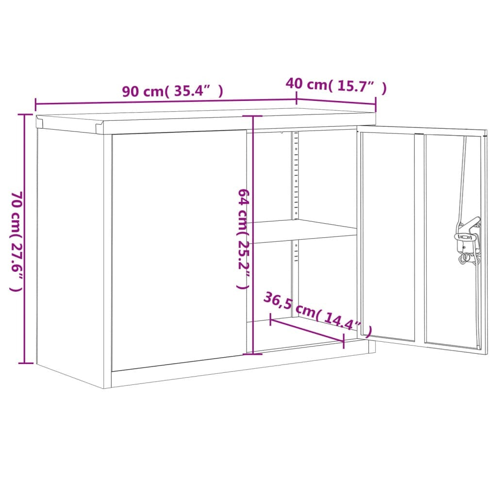 File Cabinet Anthracite 90x40x70 cm Steel