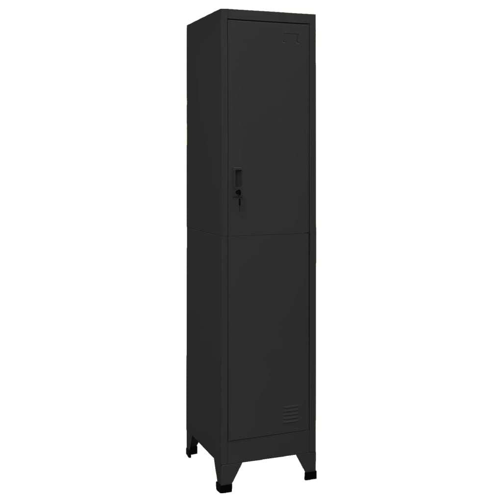 Locker Cabinet Black 38x45x180 cm Steel