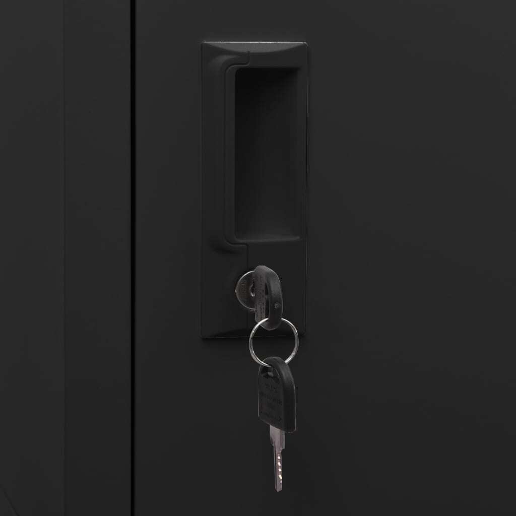 Locker Cabinet Black 38x45x180 cm Steel