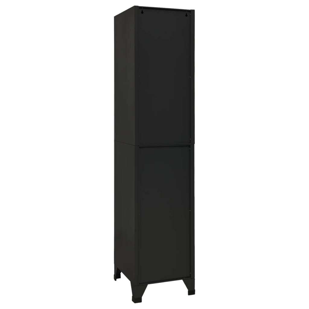 Locker Cabinet Black 38x45x180 cm Steel