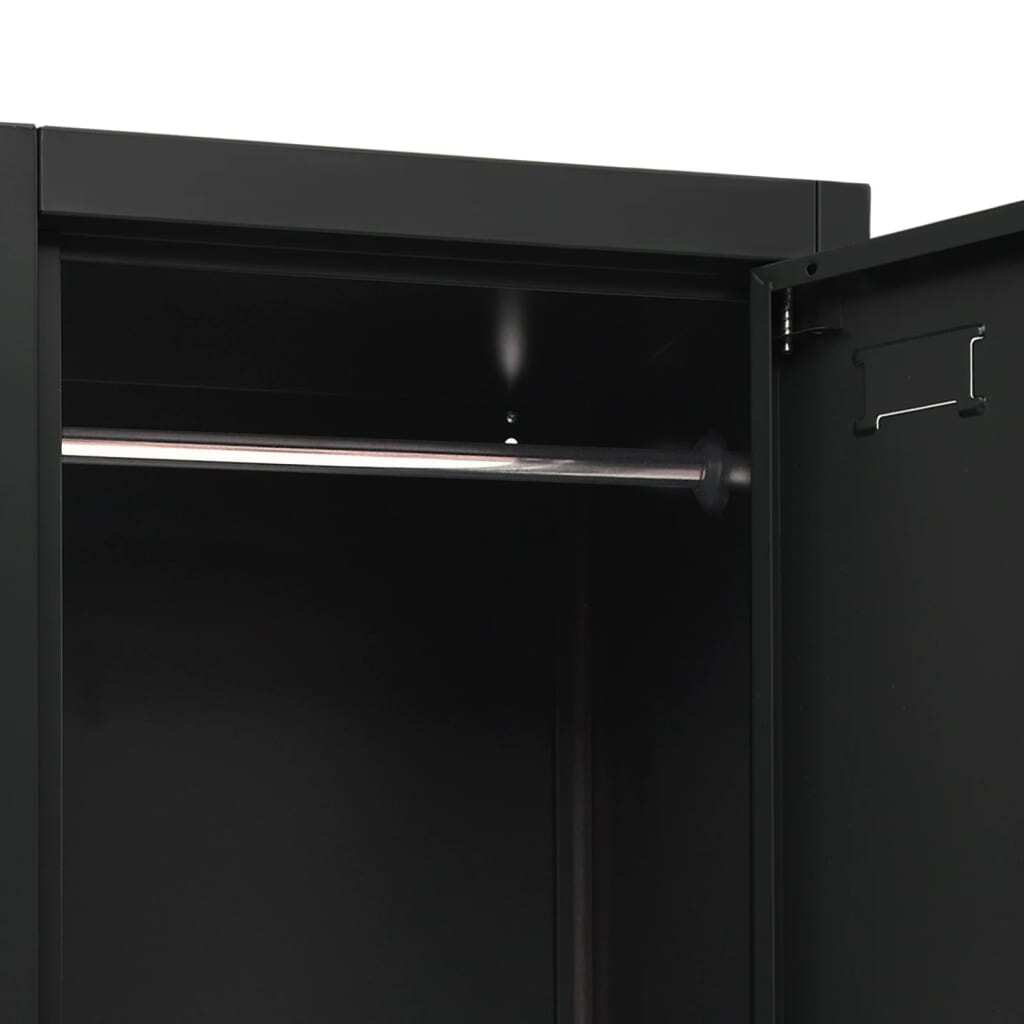 Locker Cabinet Black 38x45x180 cm Steel