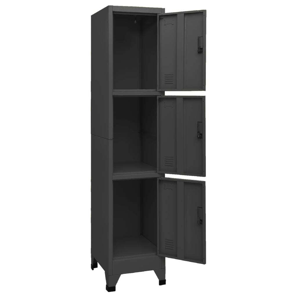 Locker Cabinet Anthracite 38x45x180 cm Steel