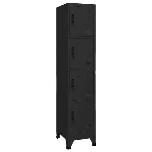 Locker Cabinet Black 38x45x180 cm Steel