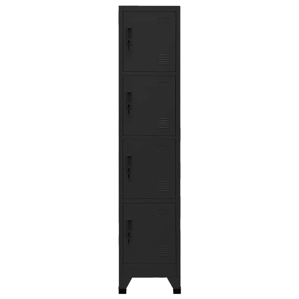 Locker Cabinet Black 38x45x180 cm Steel