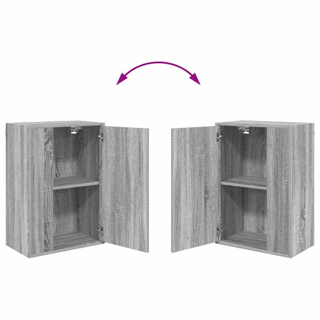 4 Piece TV Cabinet Set Wall-mounted Grey sonoma Engineered wood