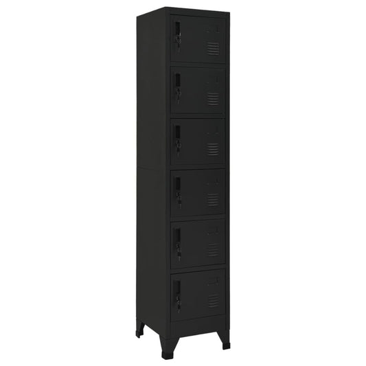 Locker Cabinet Black 38x40x180 cm Steel