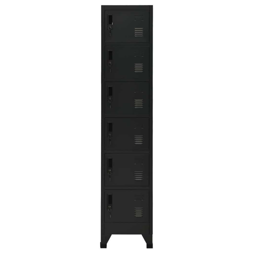 Locker Cabinet Black 38x40x180 cm Steel