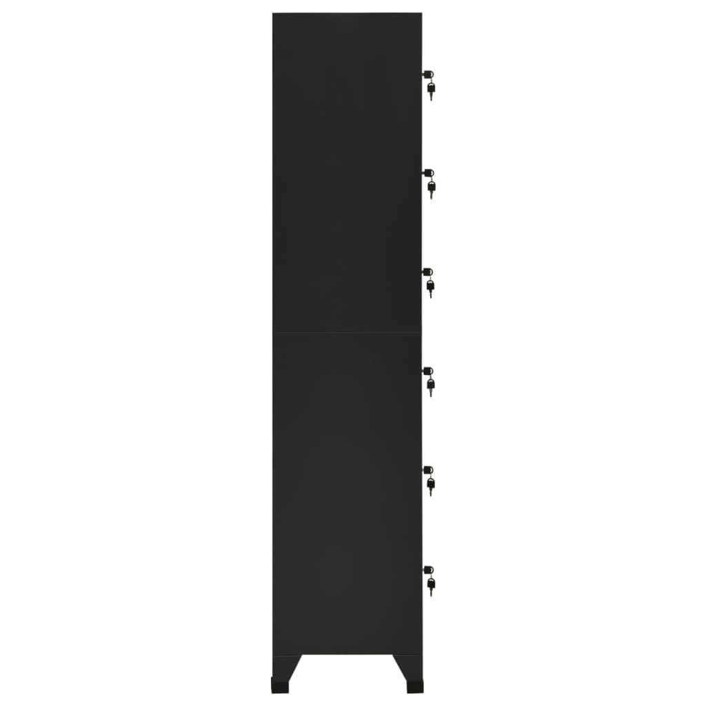 Locker Cabinet Black 38x40x180 cm Steel