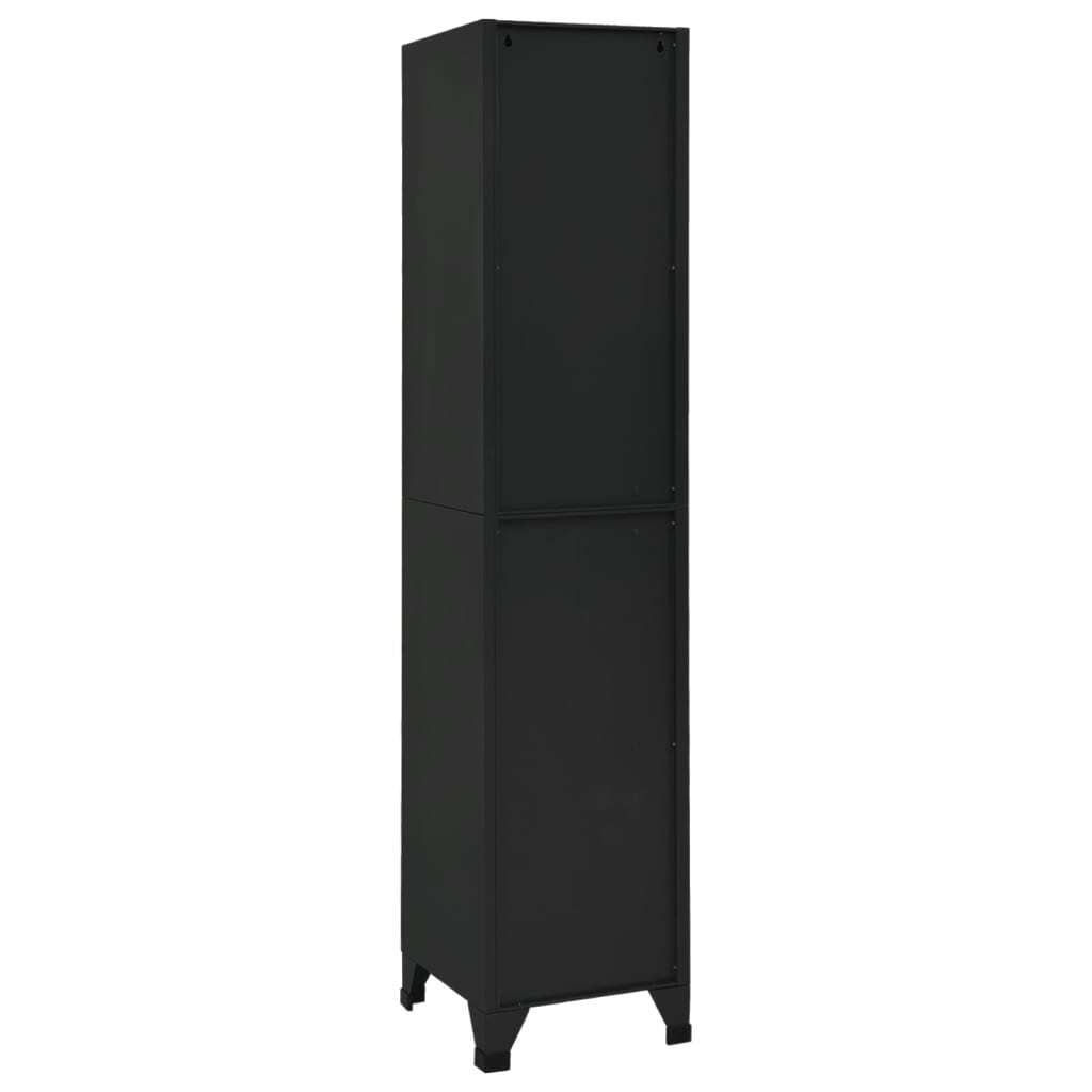 Locker Cabinet Black 38x40x180 cm Steel