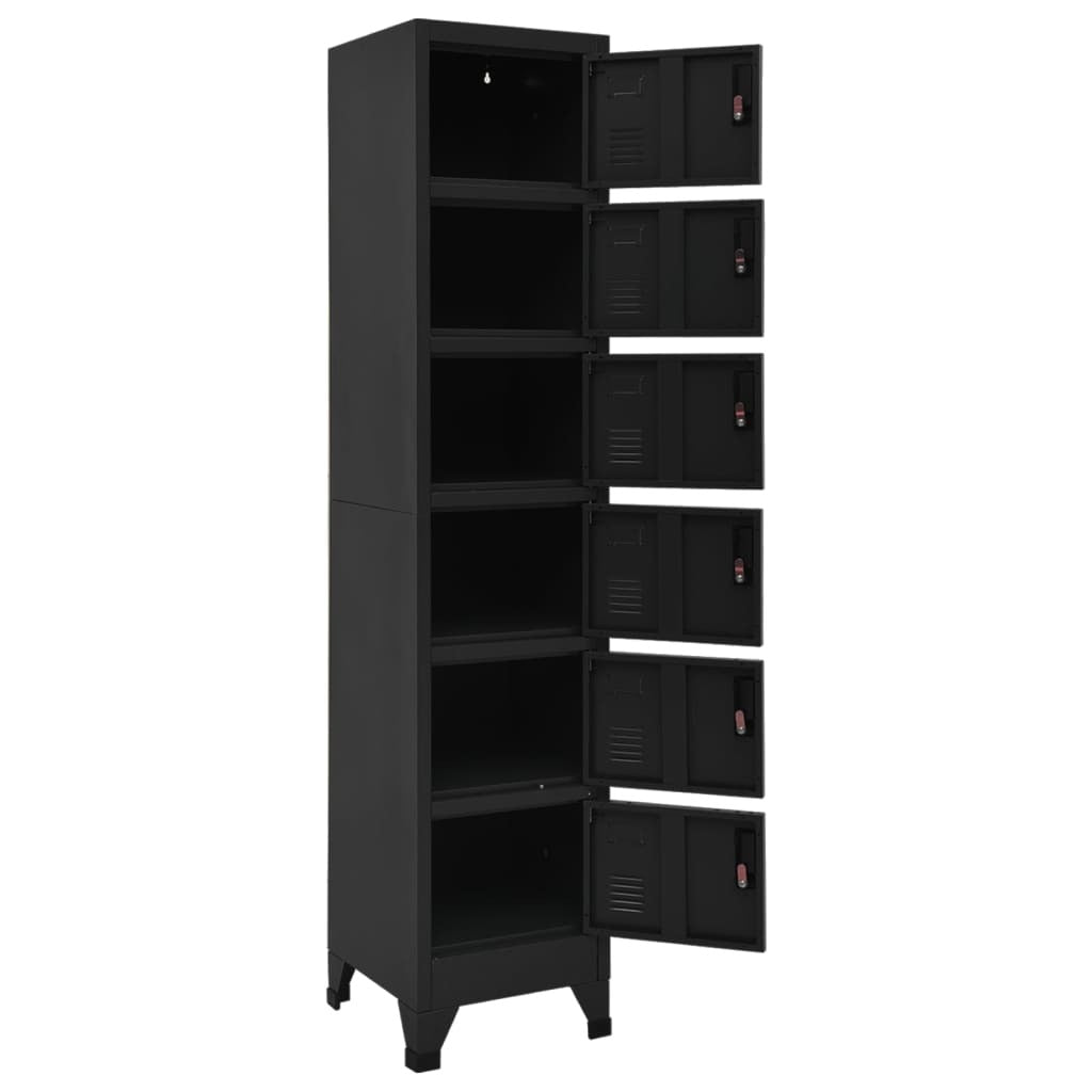 Locker Cabinet Black 38x40x180 cm Steel