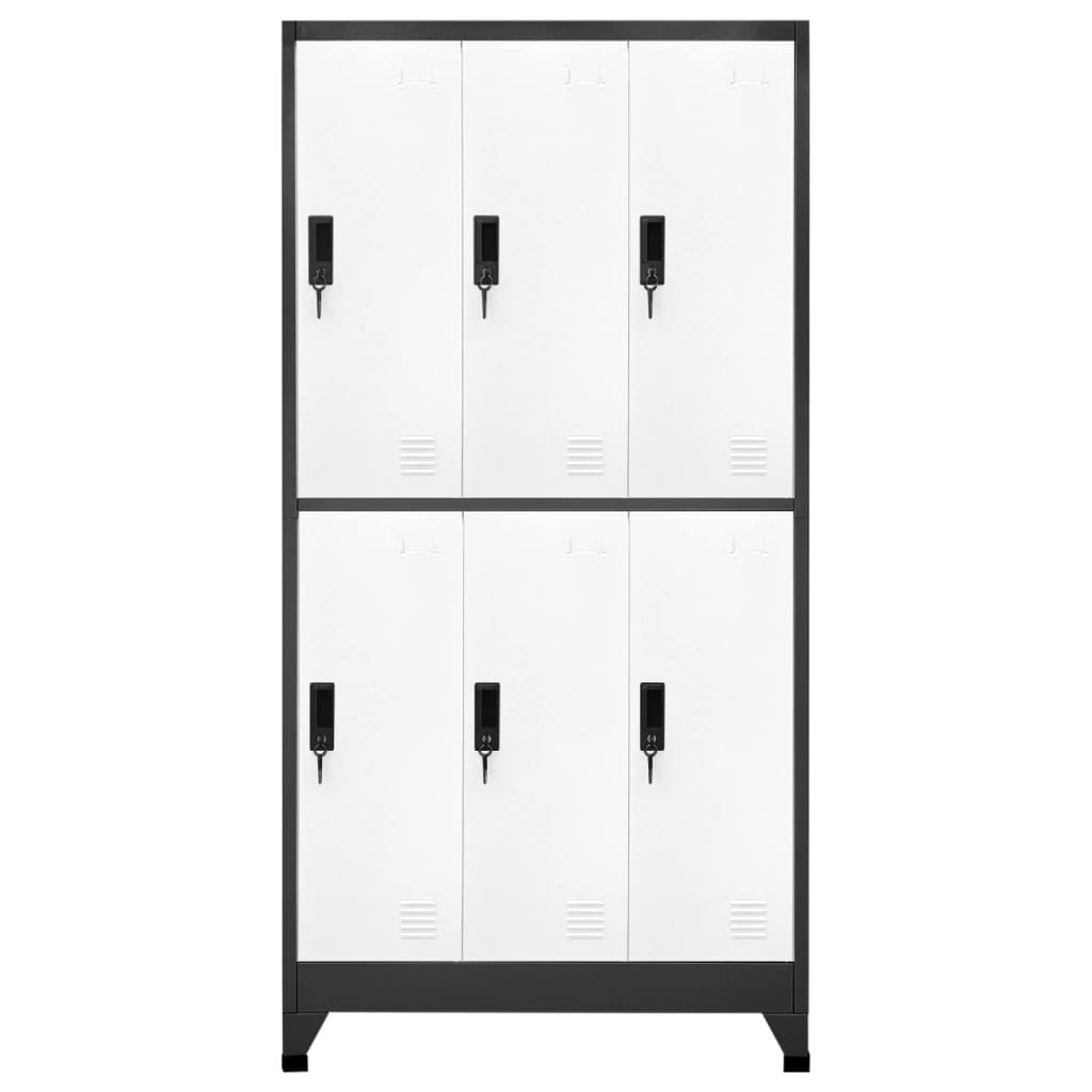 Locker Cabinet Anthracite and White 90x45x180 cm Steel