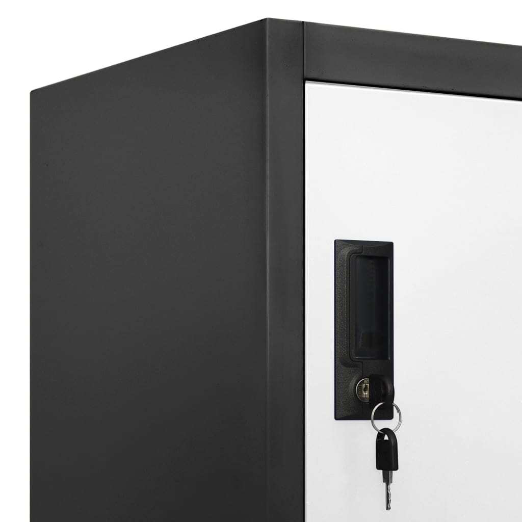 Locker Cabinet Anthracite and White 90x45x180 cm Steel