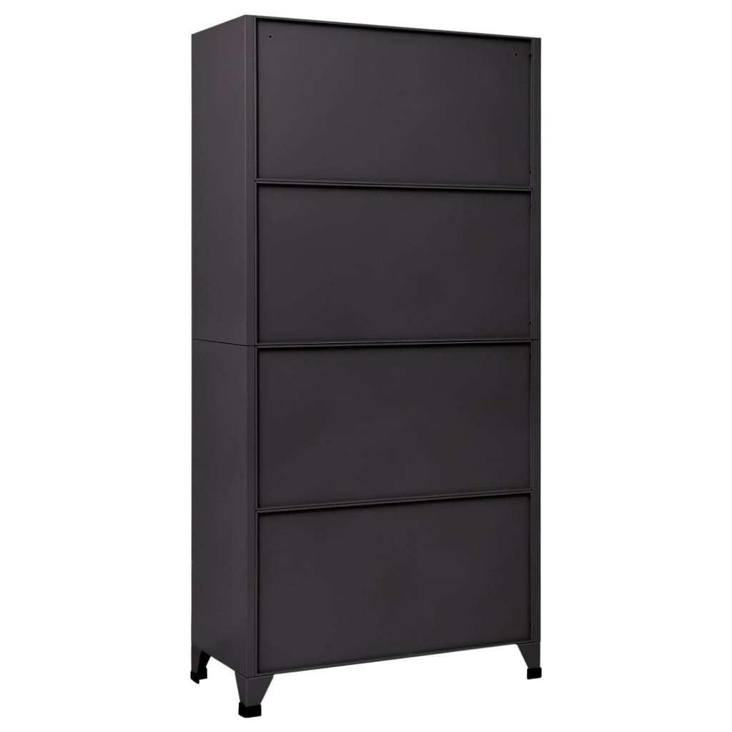 Locker Cabinet Anthracite and Red 90x45x180 cm Steel