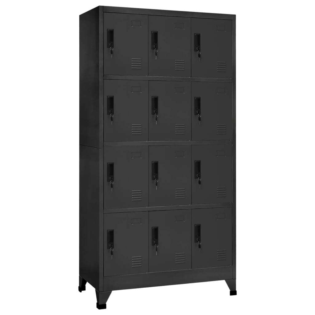 Locker Cabinet Anthracite 90x45x180 cm Steel