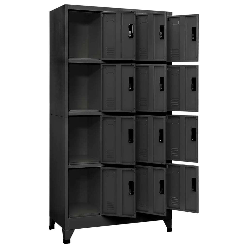 Locker Cabinet Anthracite 90x45x180 cm Steel