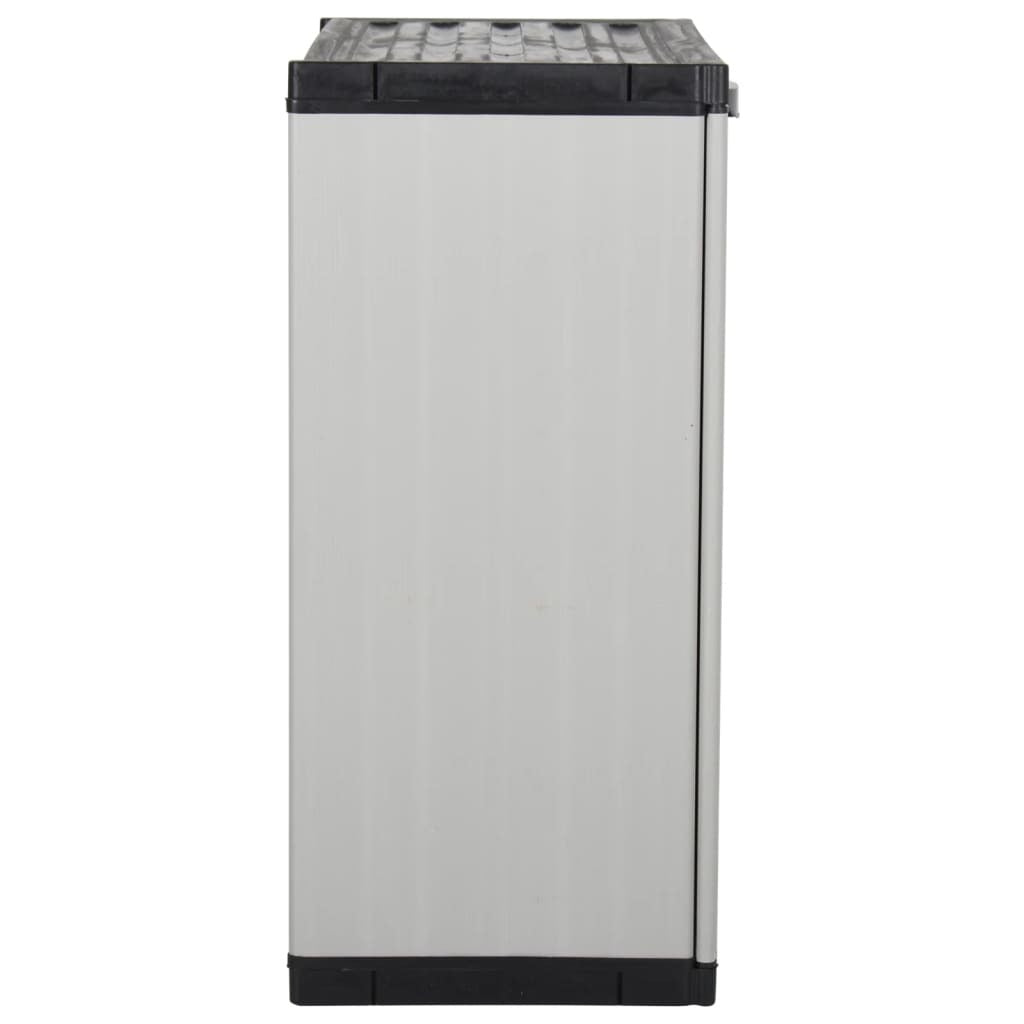 Garden Storage Cabinet with 1 Shelf Grey and Black 68x40x85 cm