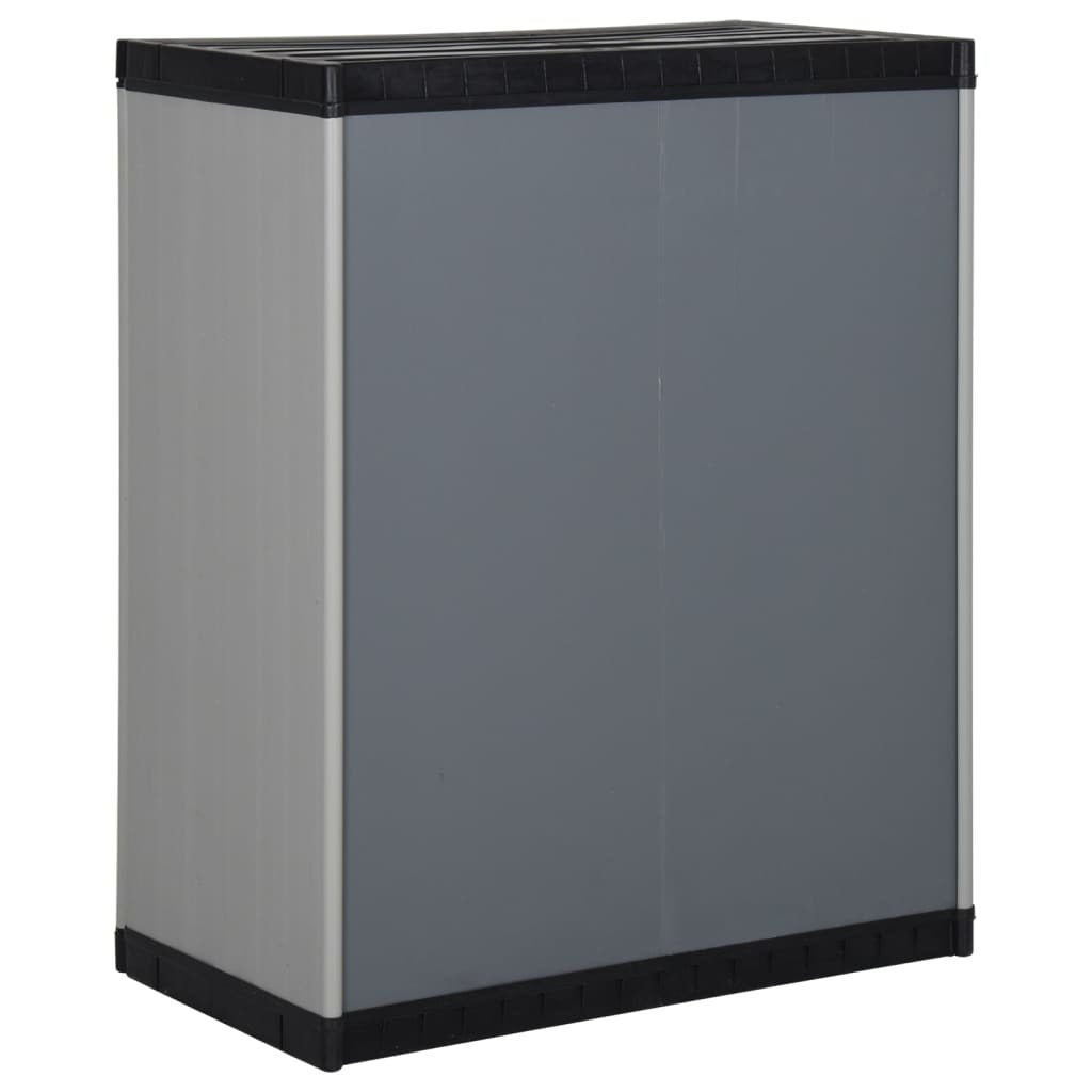 Garden Storage Cabinet with 1 Shelf Grey and Black 68x40x85 cm