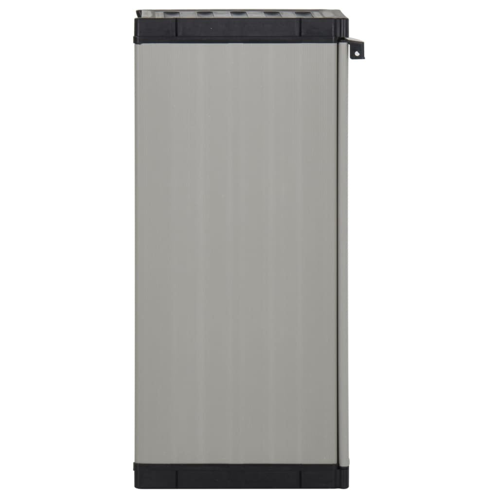 Garden Storage Cabinet with 1 Shelf Grey and Black 35x40x85 cm