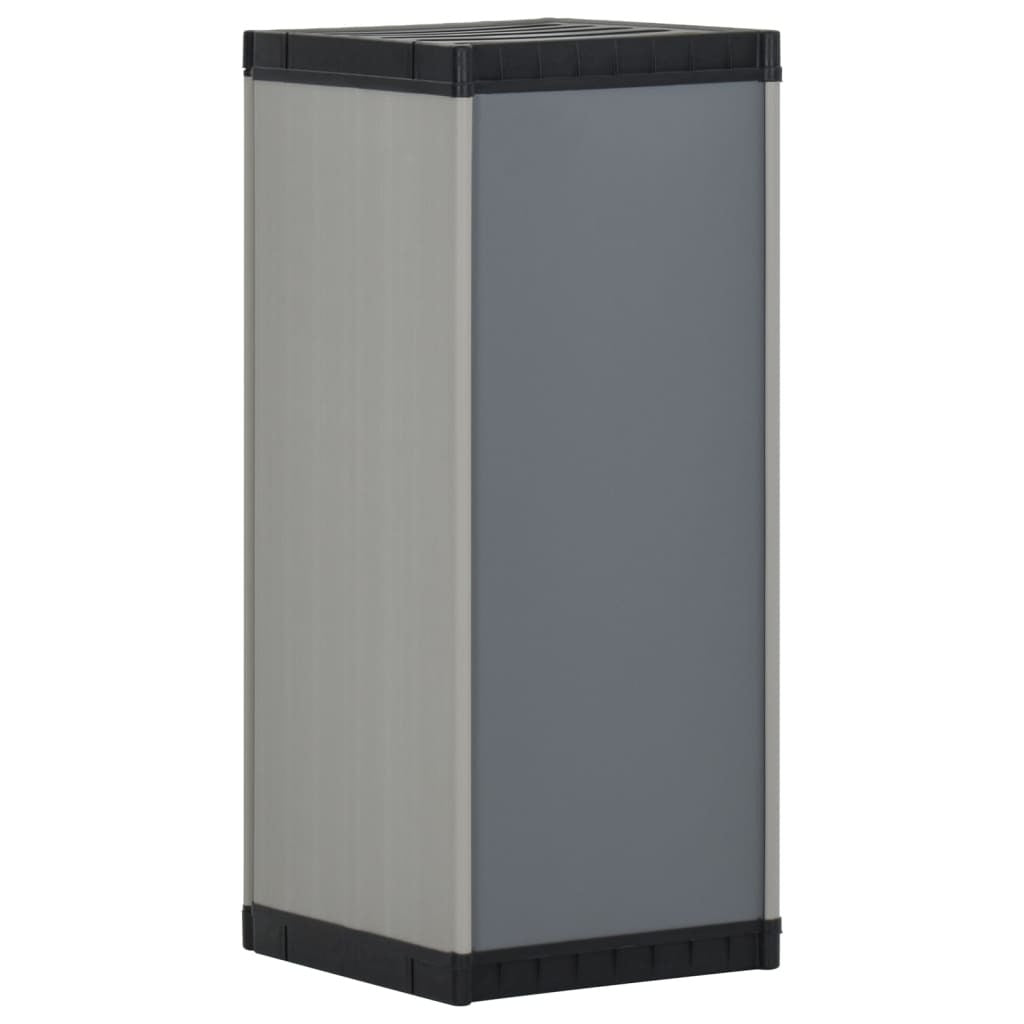 Garden Storage Cabinet with 1 Shelf Grey and Black 35x40x85 cm