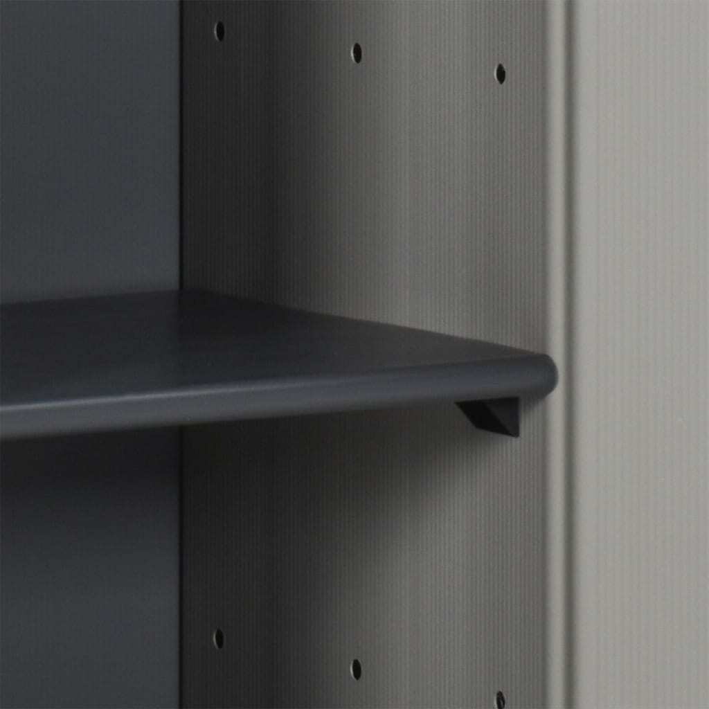 Garden Storage Cabinet with 1 Shelf Grey and Black 35x40x85 cm