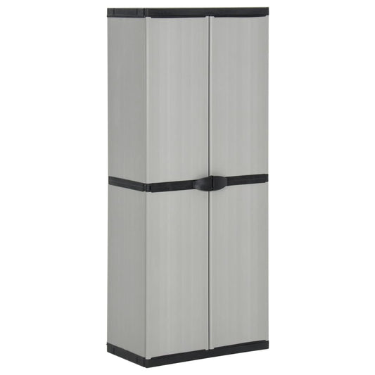 Garden Storage Cabinet with 3 Shelves Grey&Black 68x40x168 cm