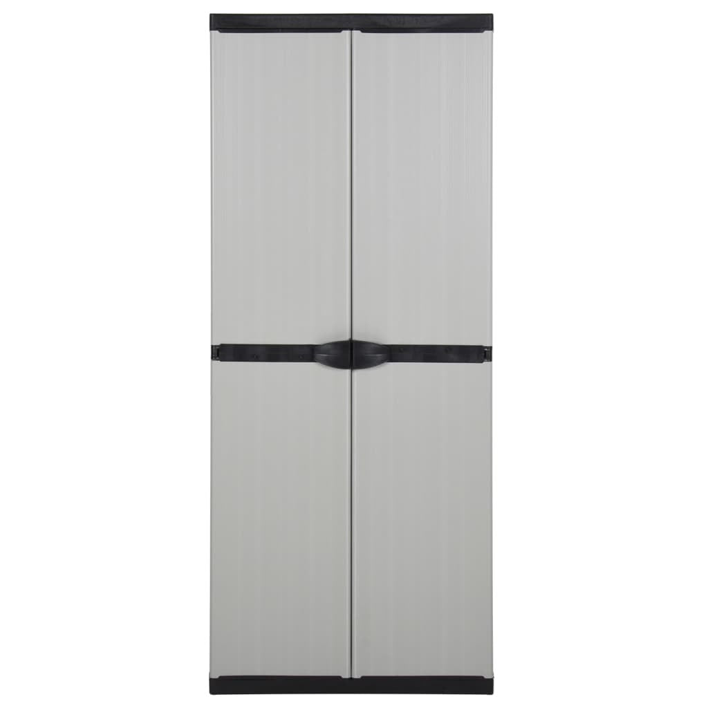 Garden Storage Cabinet with 3 Shelves Grey&Black 68x40x168 cm