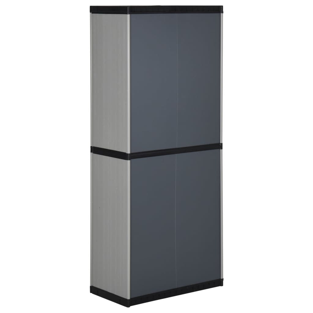 Garden Storage Cabinet with 3 Shelves Grey&Black 68x40x168 cm