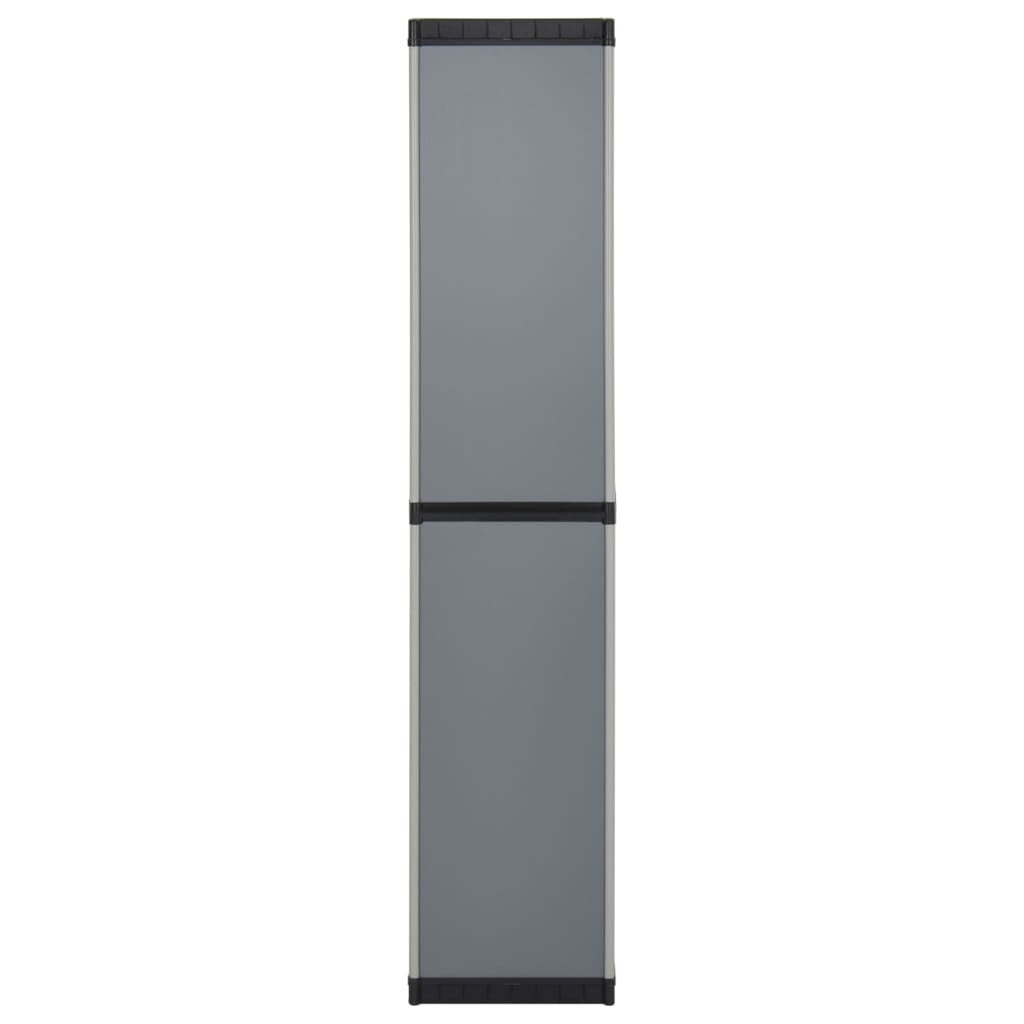 Garden Storage Cabinet with 3 Shelves Grey & Black 34x40x168 cm