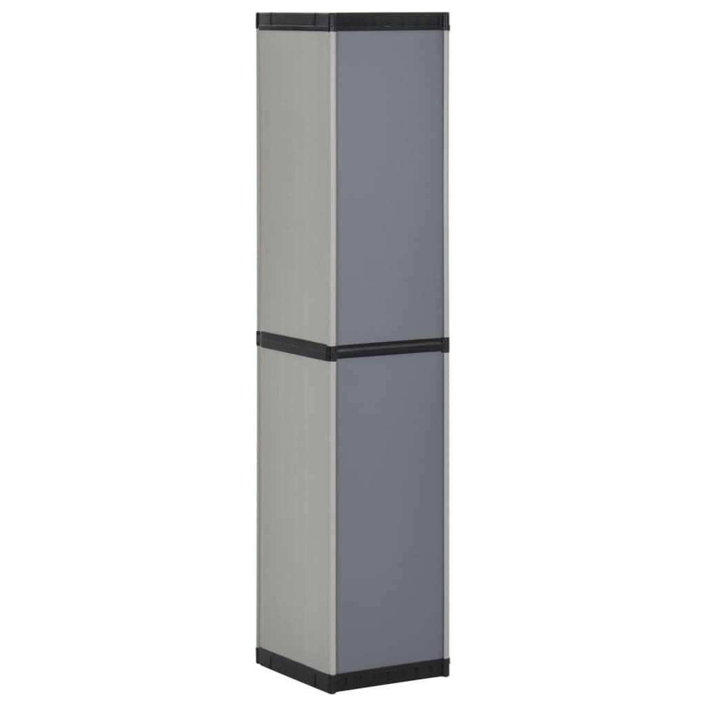 Garden Storage Cabinet with 3 Shelves Grey & Black 34x40x168 cm