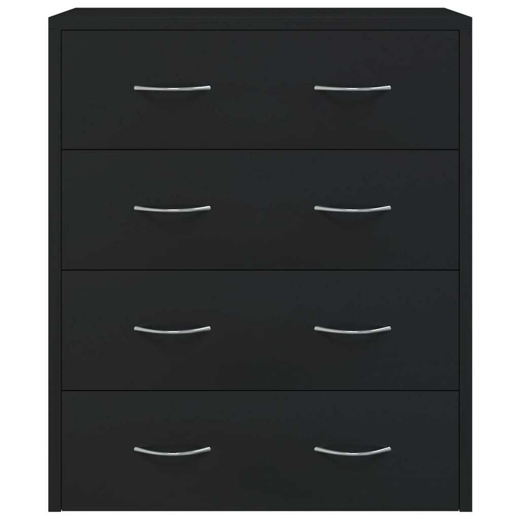 Sideboard with 4 Drawers 60x30.5x71 cm Black