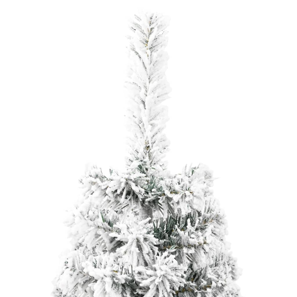 Slim Artificial Half Christmas Tree with Flocked Snow 180 cm