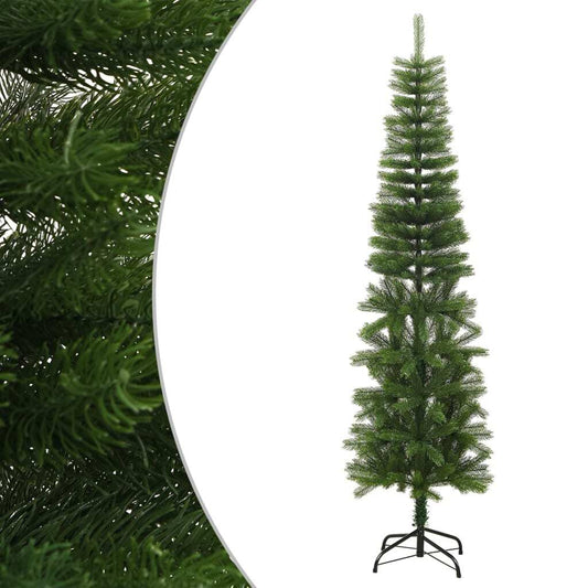 Artificial Slim Christmas Tree with Stand 210 cm PE