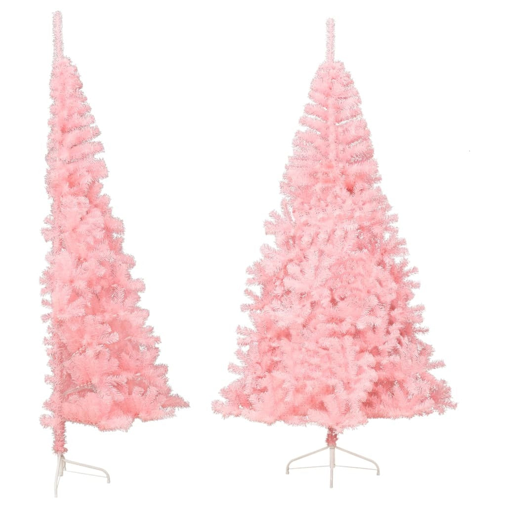 Artificial Half Christmas Tree with Stand Pink 240 cm PVC