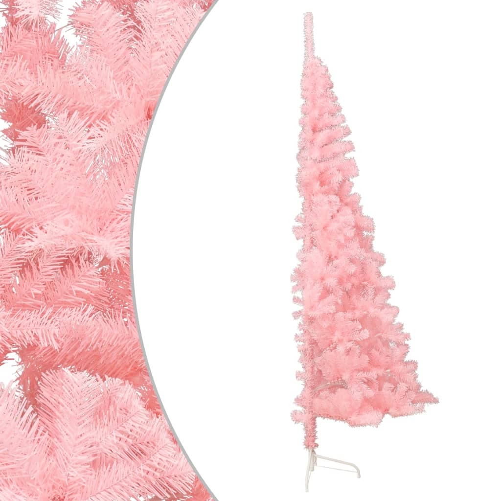 Artificial Half Christmas Tree with Stand Pink 240 cm PVC