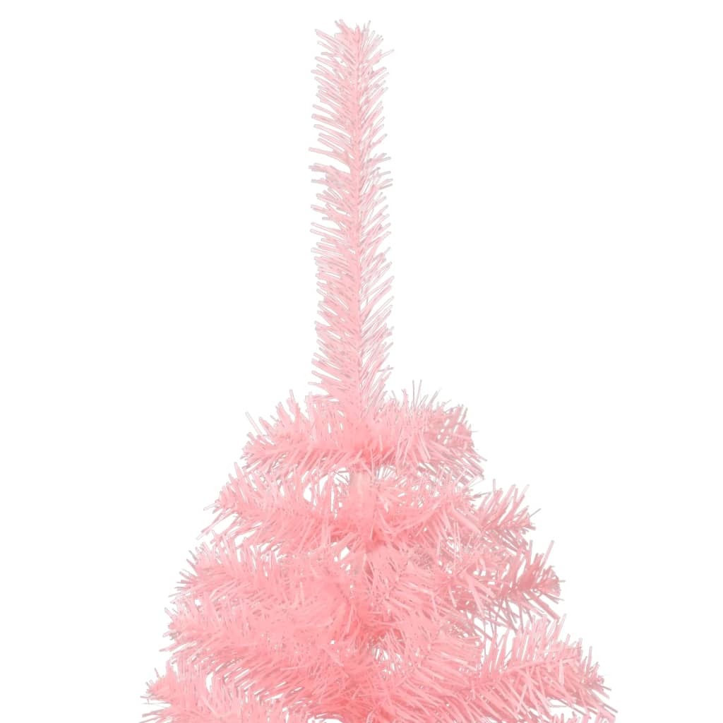 Artificial Half Christmas Tree with Stand Pink 240 cm PVC