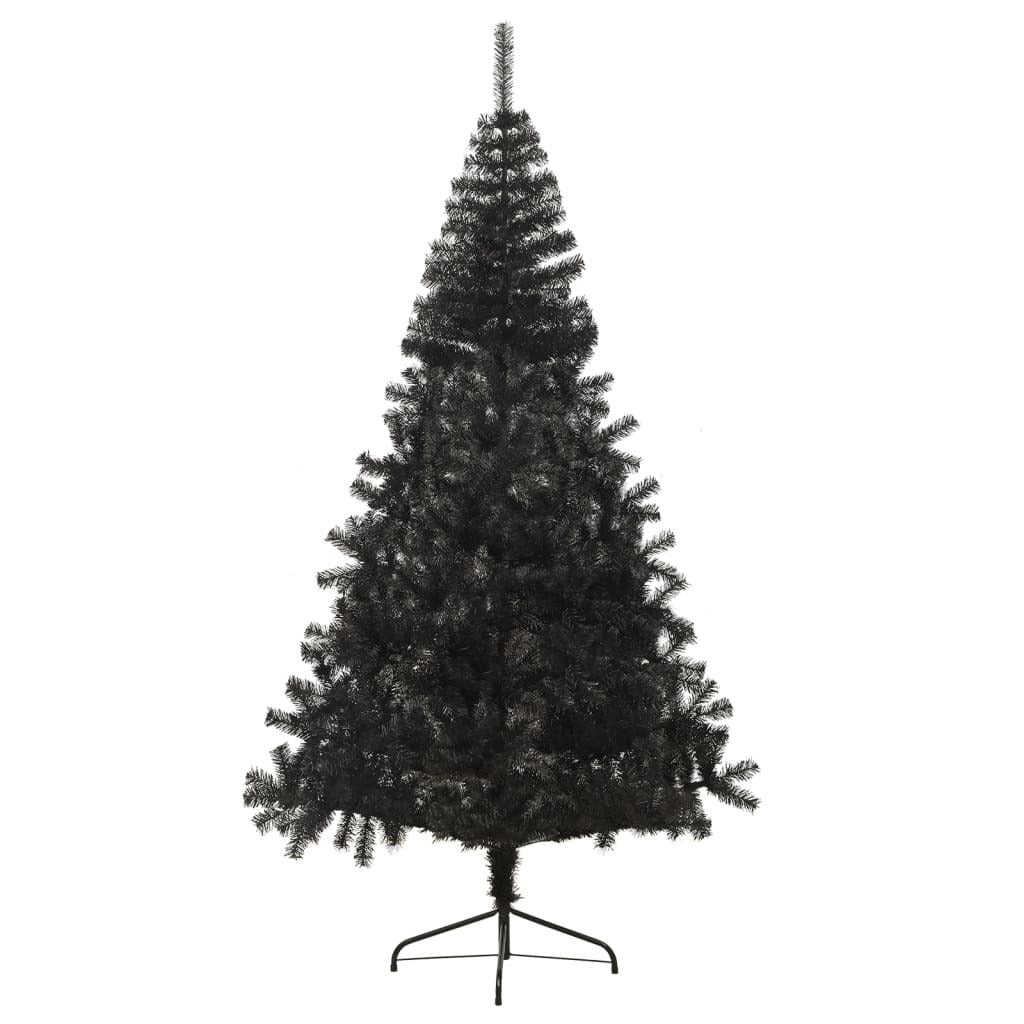 Artificial Half Christmas Tree with Stand Black 240 cm PVC