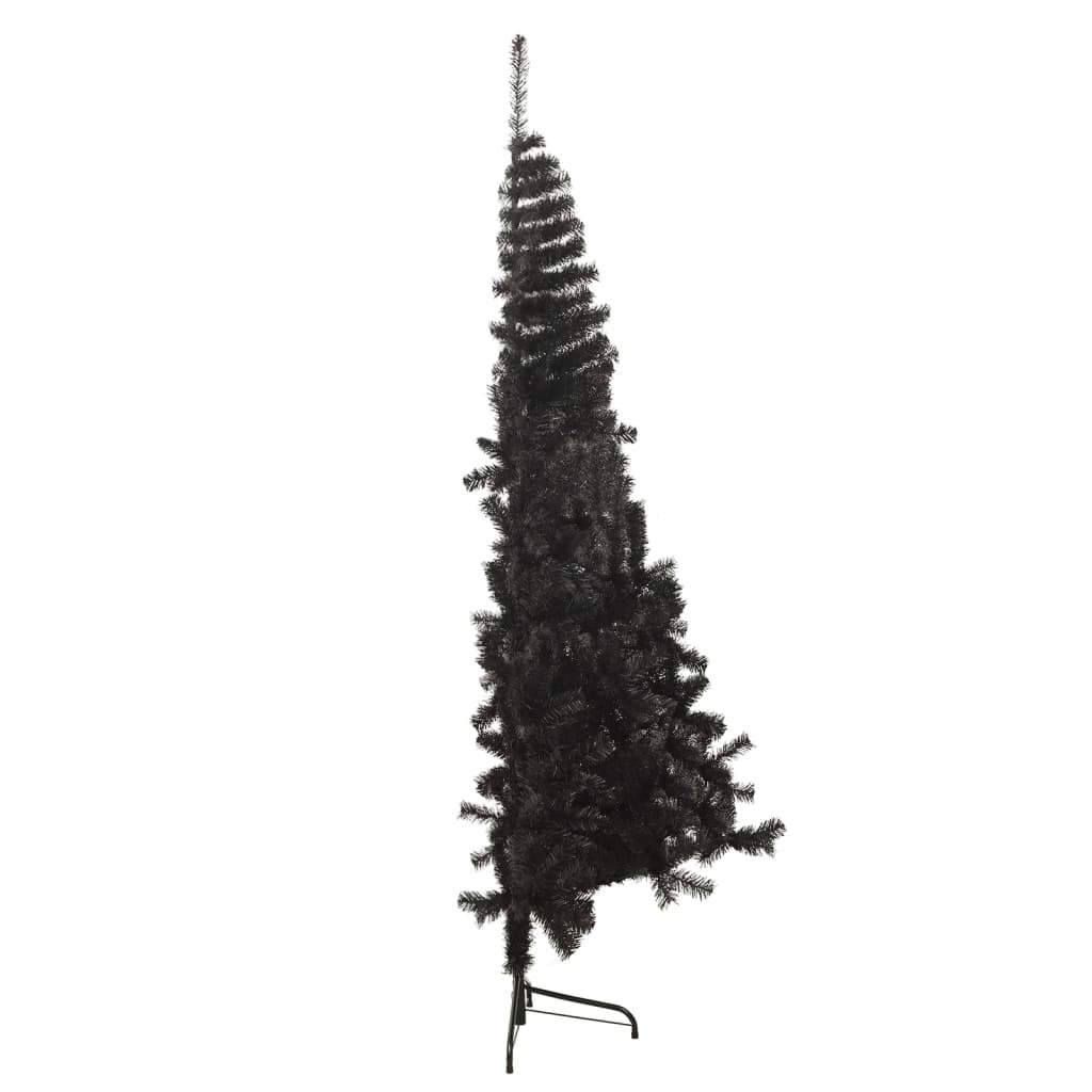 Artificial Half Christmas Tree with Stand Black 240 cm PVC