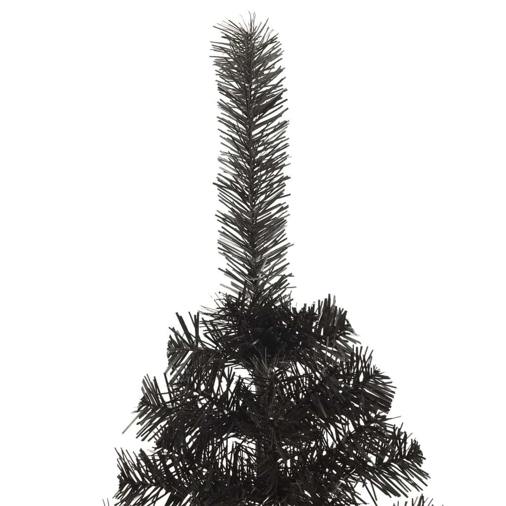 Artificial Half Christmas Tree with Stand Black 240 cm PVC