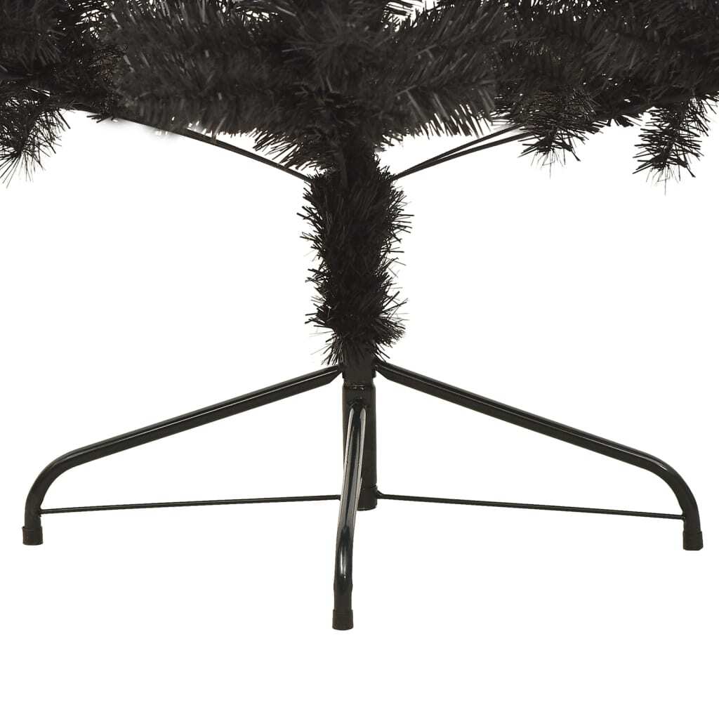 Artificial Half Christmas Tree with Stand Black 240 cm PVC