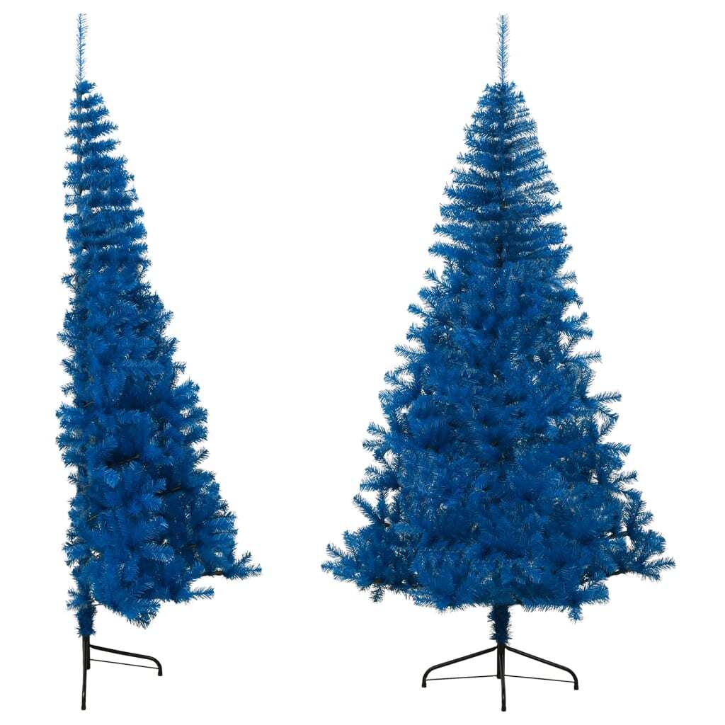 Artificial Half Christmas Tree with Stand Blue 210 cm PVC