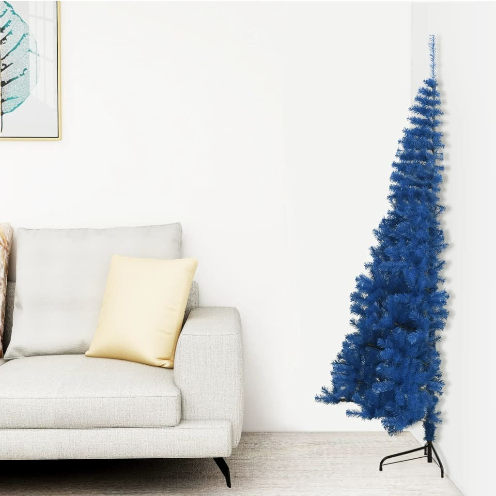 Artificial Half Christmas Tree with Stand Blue 240 cm PVC