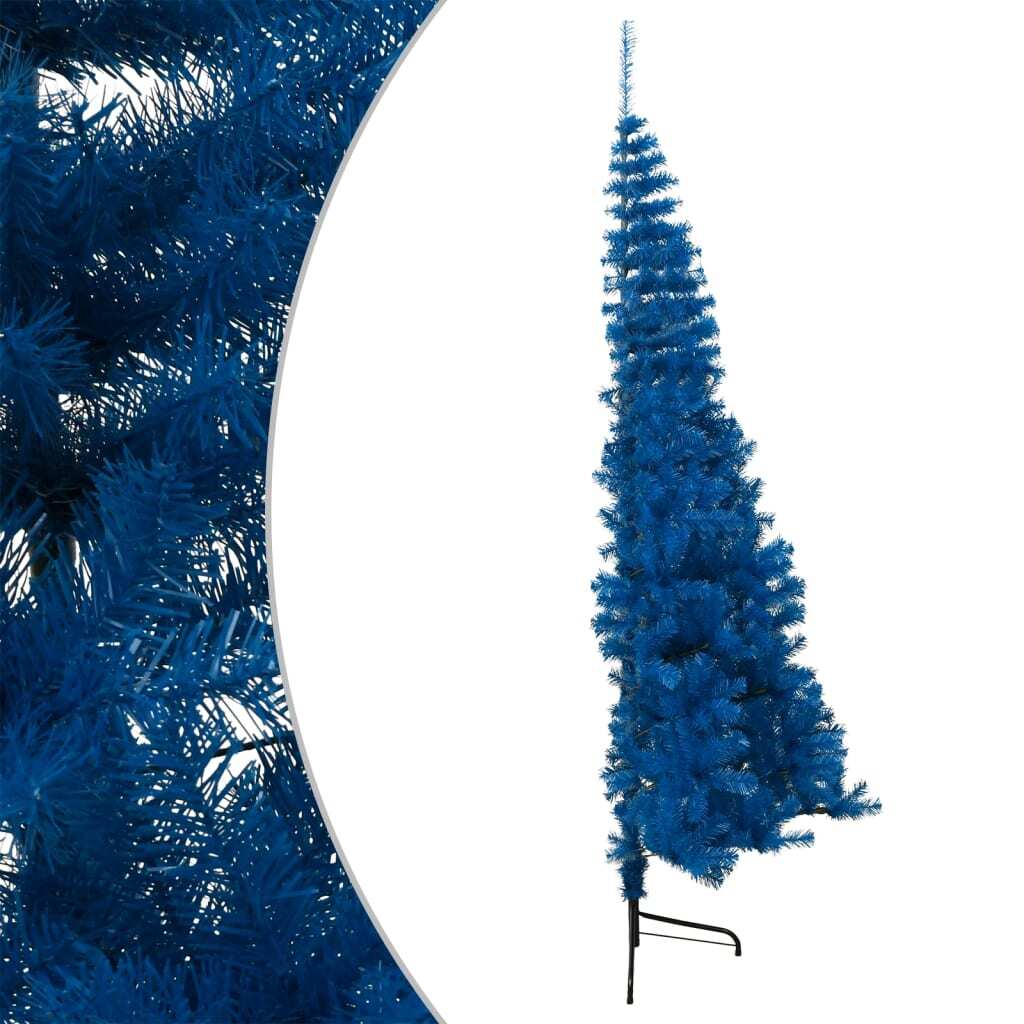 Artificial Half Christmas Tree with Stand Blue 240 cm PVC