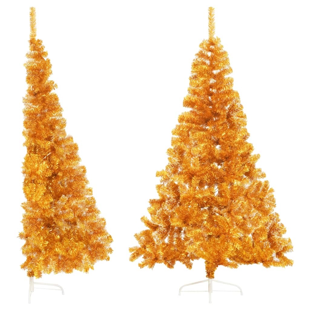 Artificial Half Christmas Tree with Stand Gold 180 cm PET