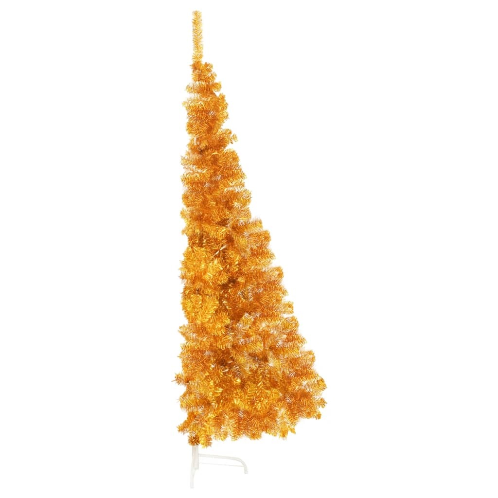 Artificial Half Christmas Tree with Stand Gold 180 cm PET