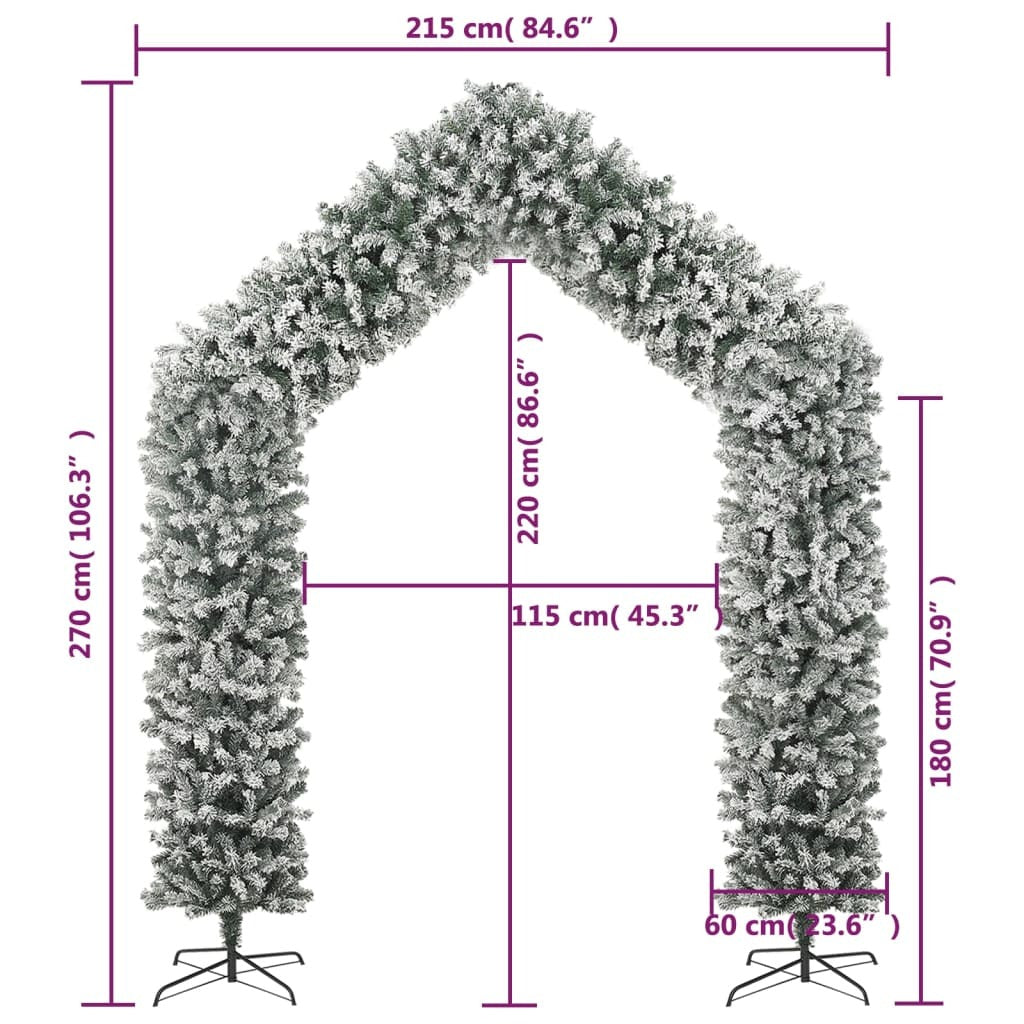 Christmas Tree Arch with Flocked Snow 270 cm