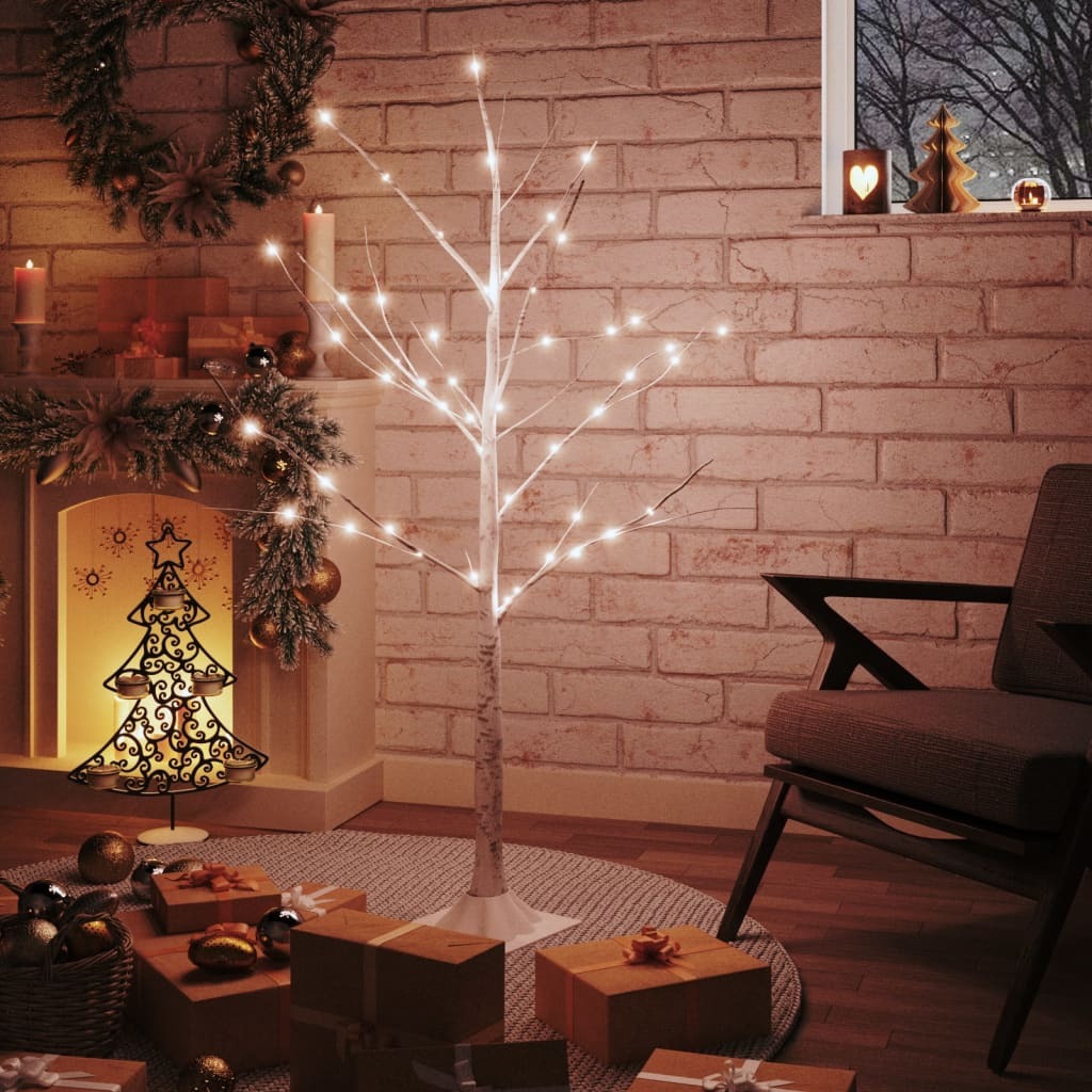 LED White Birch Tree Warm White 48 LEDs 120 cm