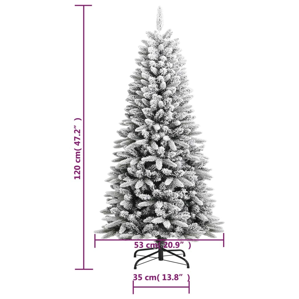 Artificial Christmas Tree with Flocked Snow 120 cm PVC&PE