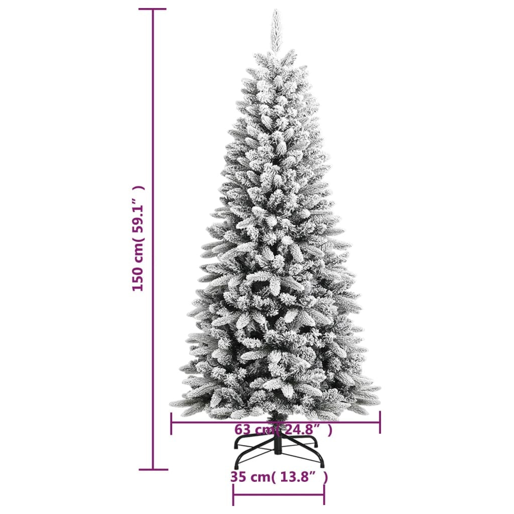 Artificial Christmas Tree with Flocked Snow 150 cm PVC&PE