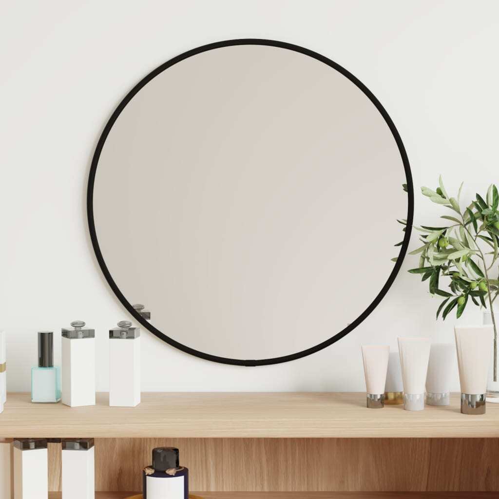 Wall Mirror Black  40 cm Round